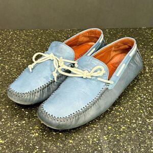 Robert Zur Two Tone Blue Glove Leather Driving Moccasins. Size 10M.